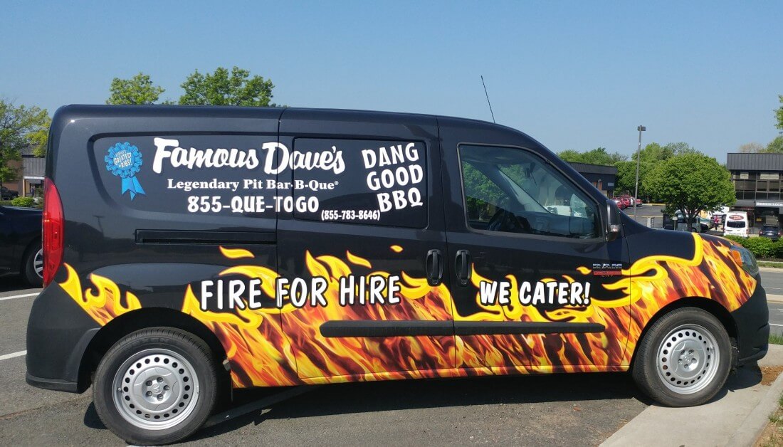 Famous Dave's DMV branded catering van